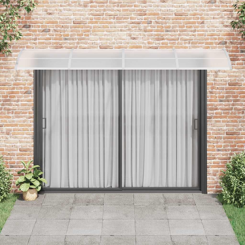 Door Canopy Grey and Transparent 350x80 cm Polycarbonate Price