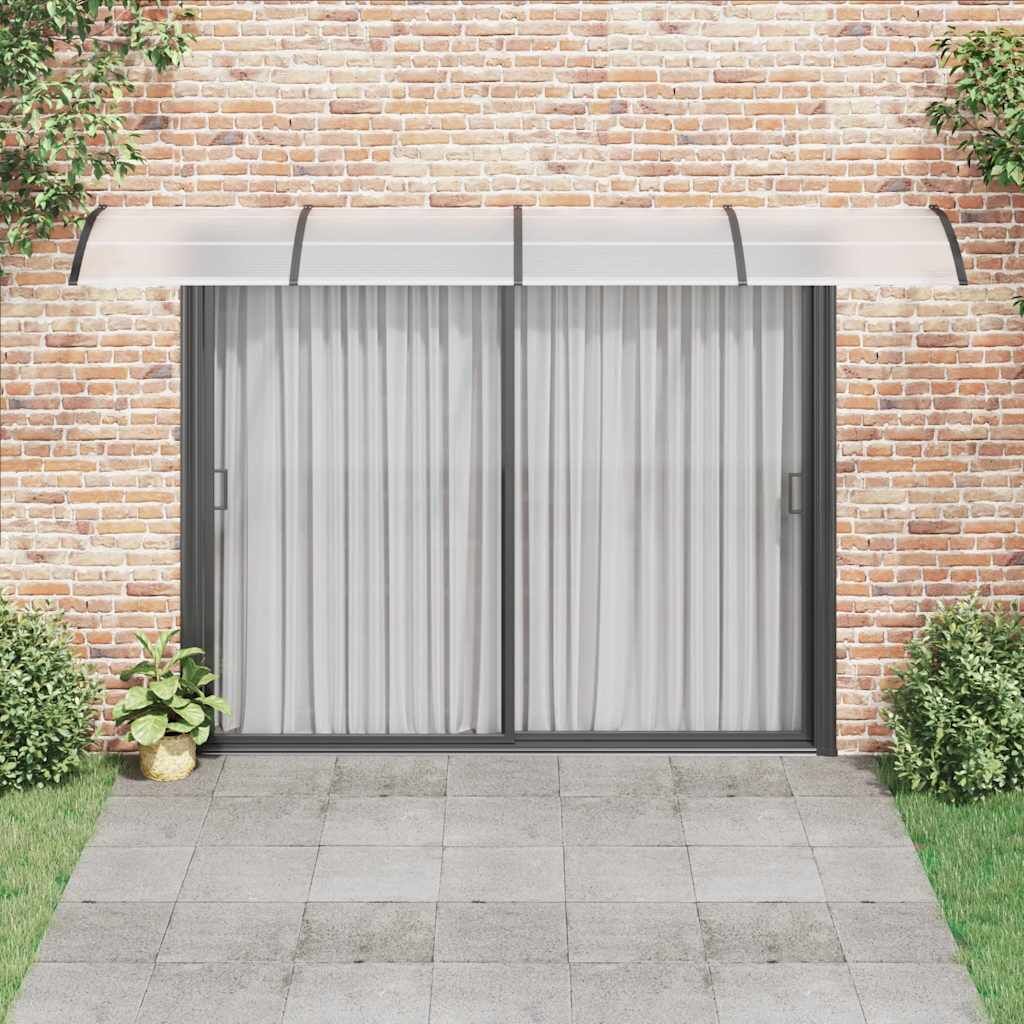 Door Canopy Black and Transparent 400x75 cm Polycarbonate Price