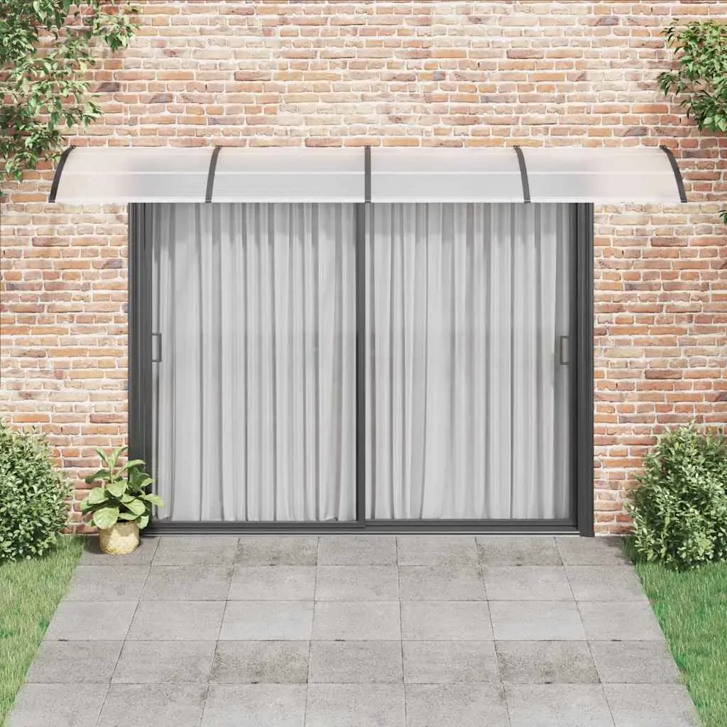 Door Canopy Black and Transparent 400x75 cm Polycarbonate Price