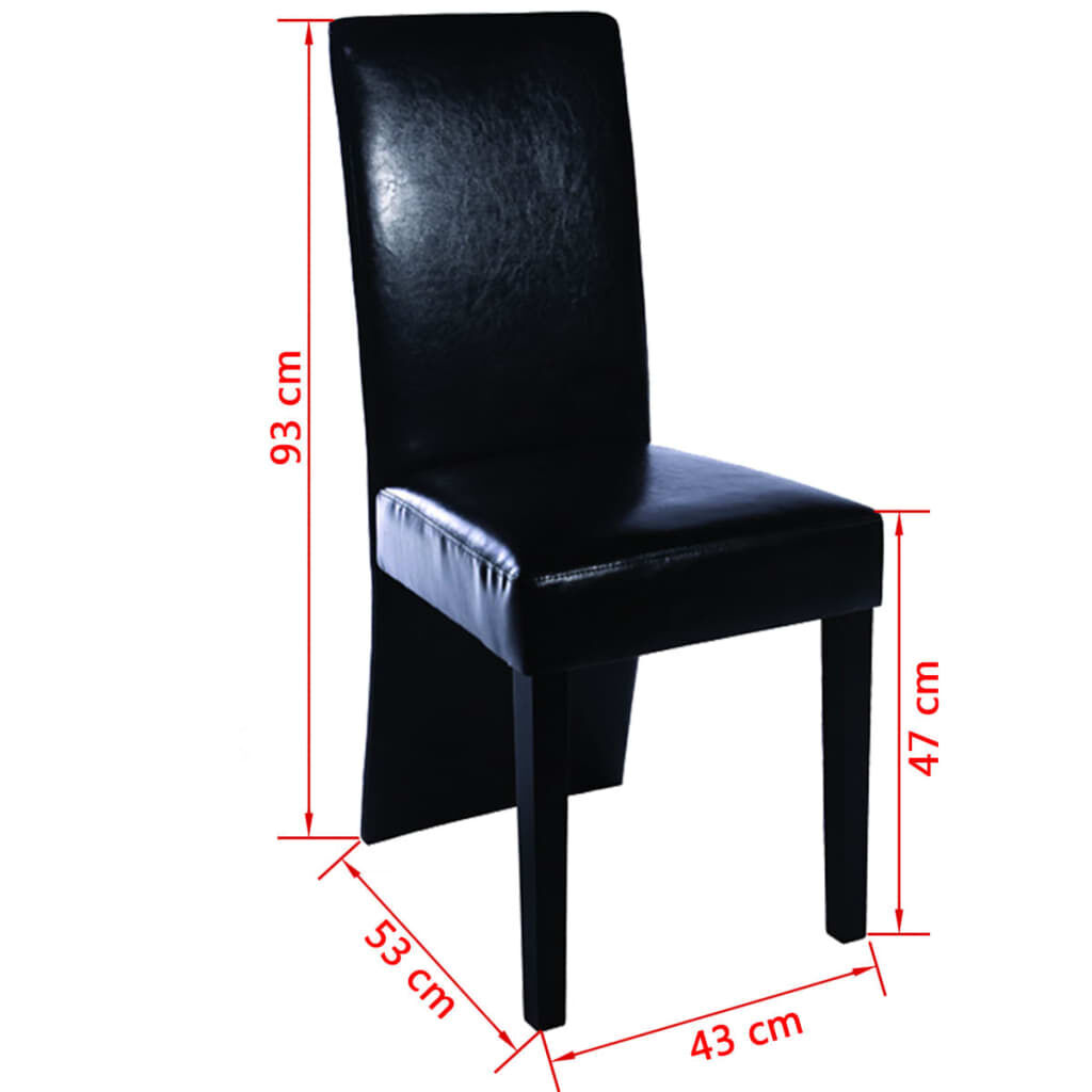 Dining Chairs 4 pcs Black Faux Leather Price