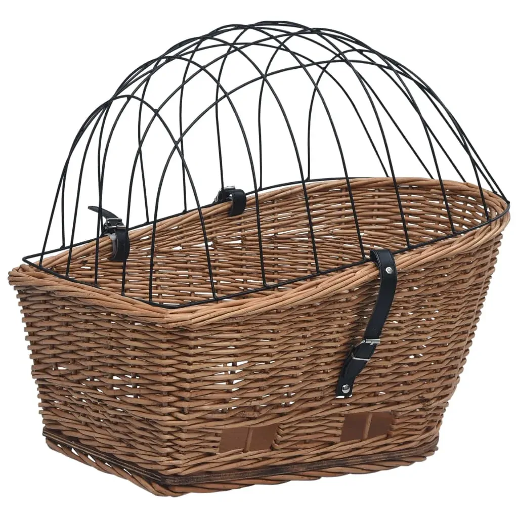 Bike Rear Basket with Cover 55x31x36 cm Natural Willow Price