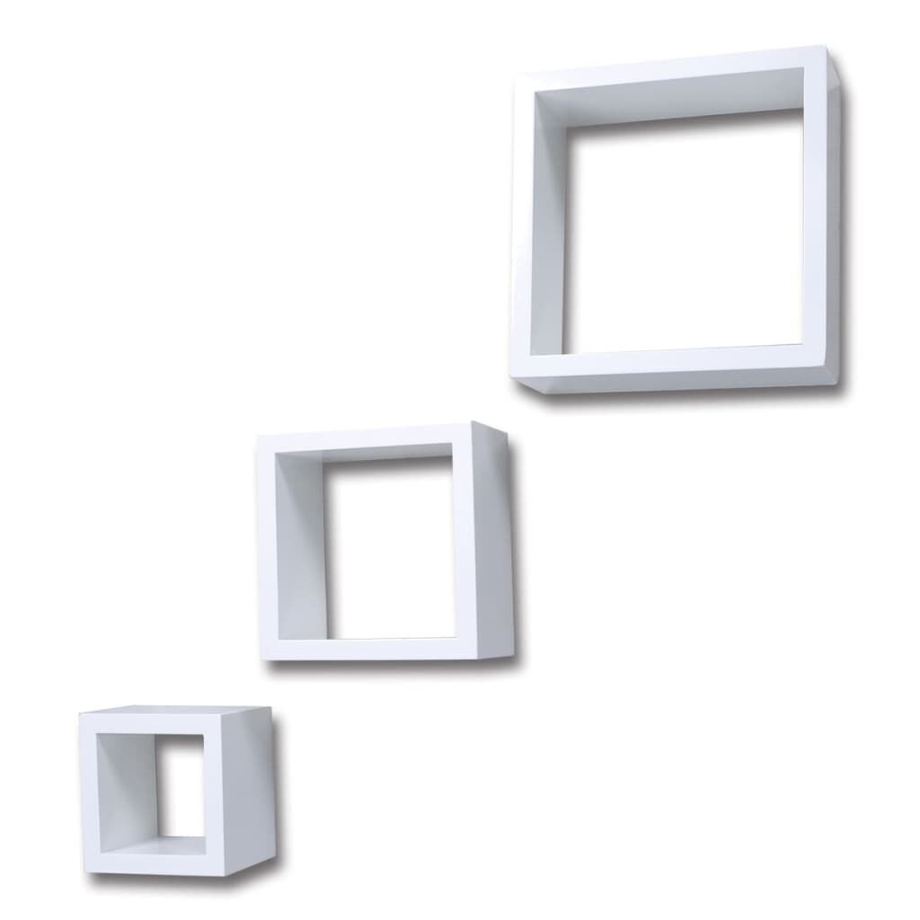 Cube shelf set of 3 white Price