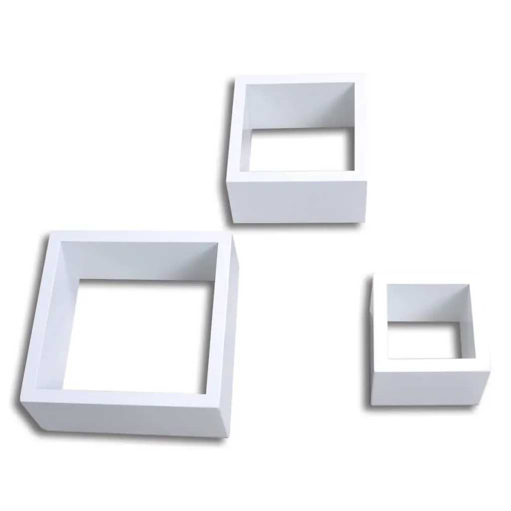 Cube shelf set of 3 white Price
