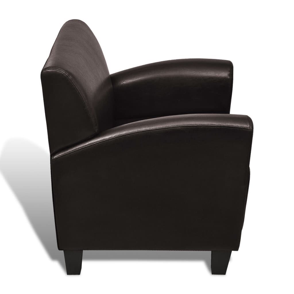 Sofa Chair Dark Brown Faux Leather Price