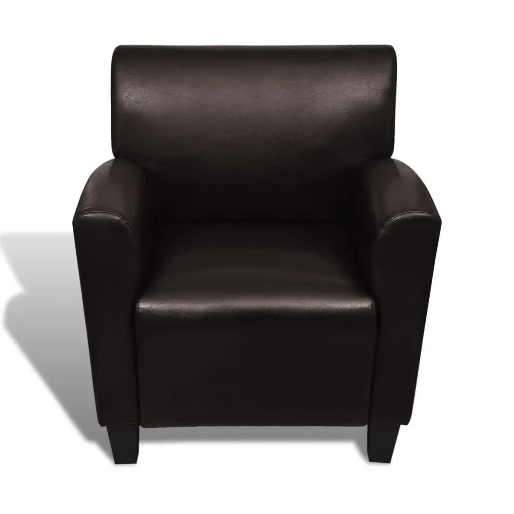 Sofa Chair Dark Brown Faux Leather Price