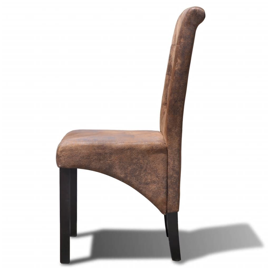 Dining Chairs 2 pcs Brown Faux Leather Price