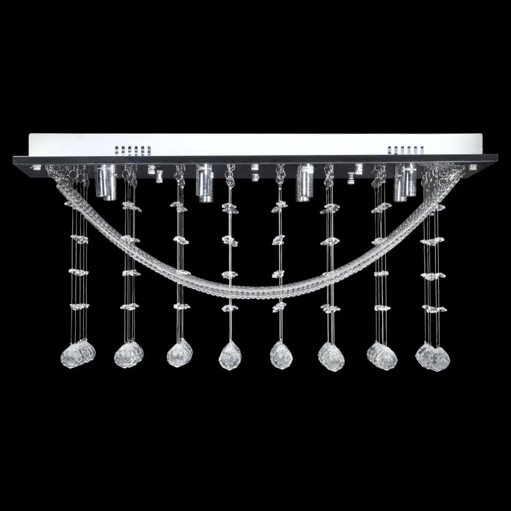 Ceiling Lamp with Glittering Glass Crystal Beads 8 x G9 29 cm Price