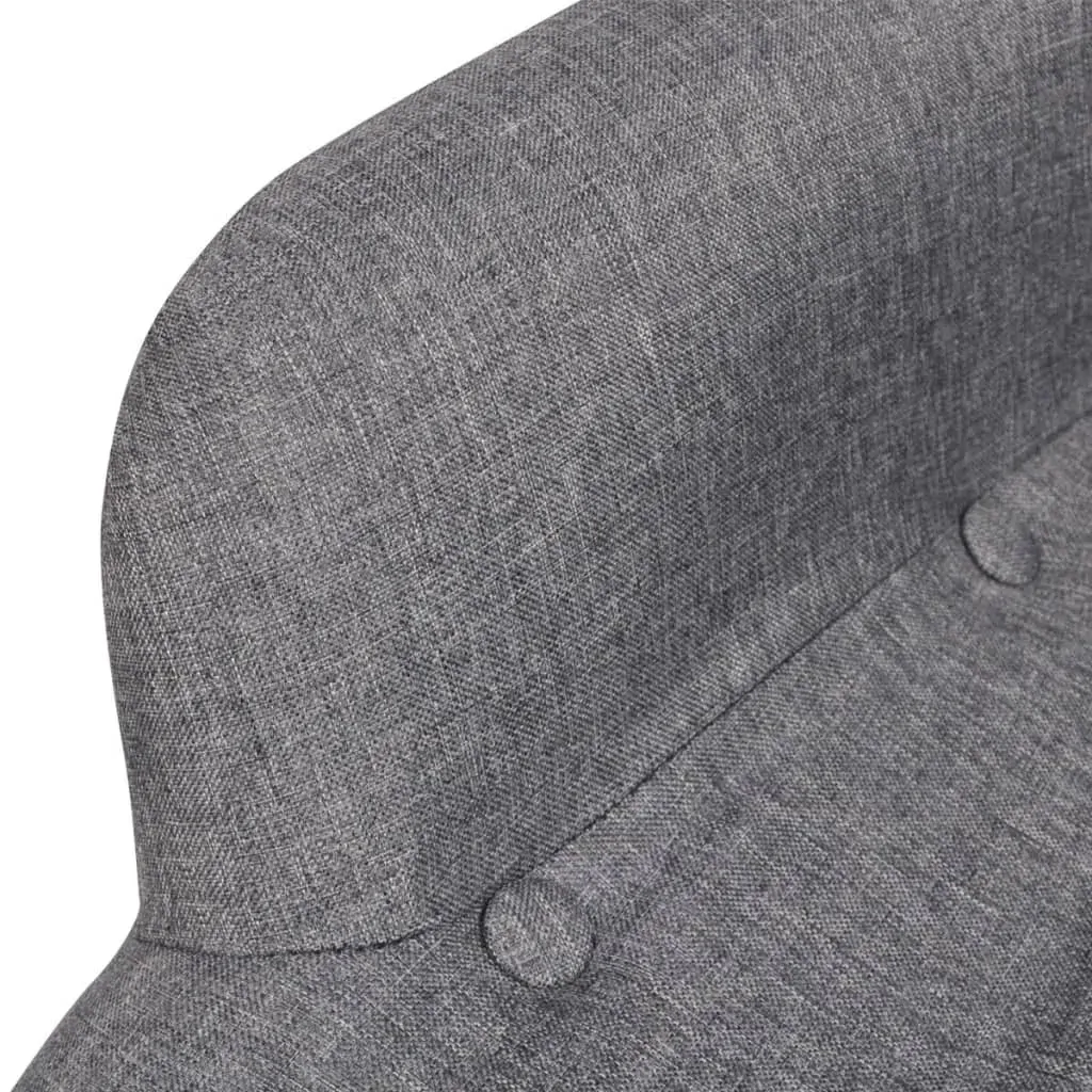 Armchair with Footstool Grey Fabric Price
