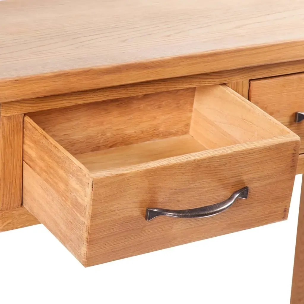 Console Table with 2 Drawers 83x30x73 cm Solid Oak Wood Price