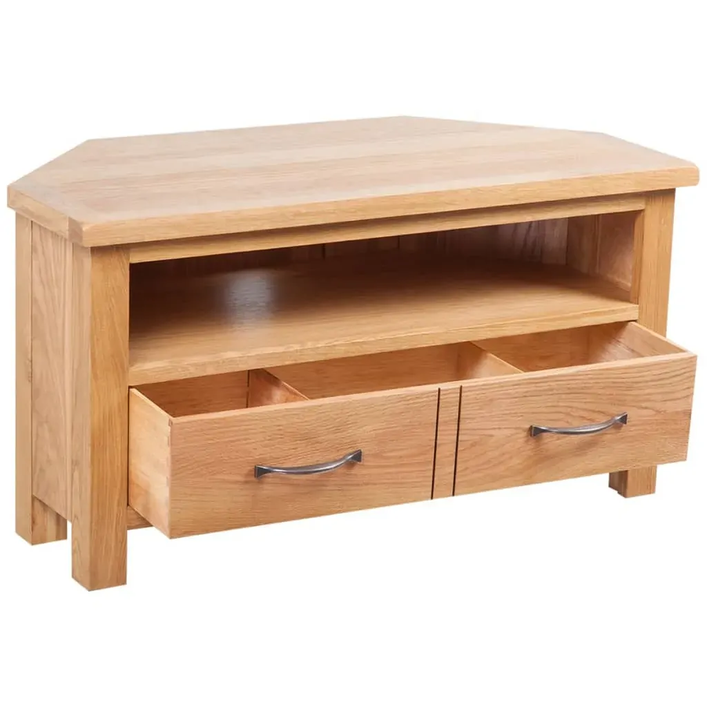 TV Cabinet with Drawer 88 x 42 x 46 cm Solid Oak Wood Price