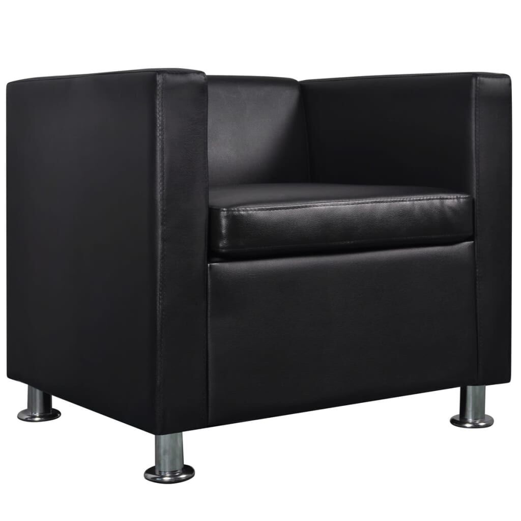 Armchair Black Faux Leather Price
