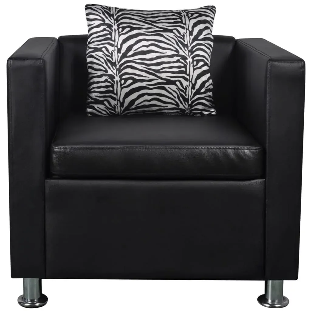 Armchair Black Faux Leather Price