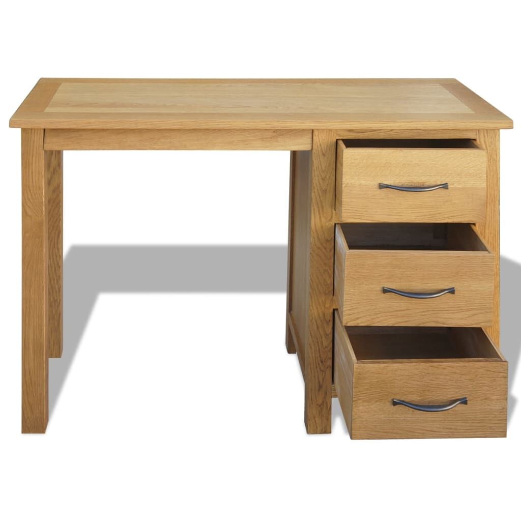 Desk with 3 Drawers 106x40x75 cm Solid Oak Wood Price