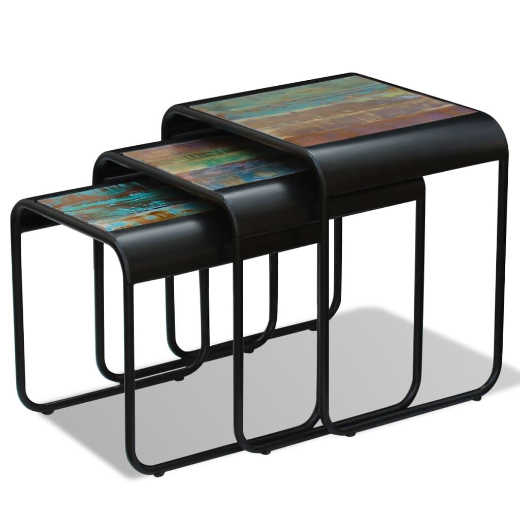 Three Piece Nesting Tables Solid Reclaimed Wood Price
