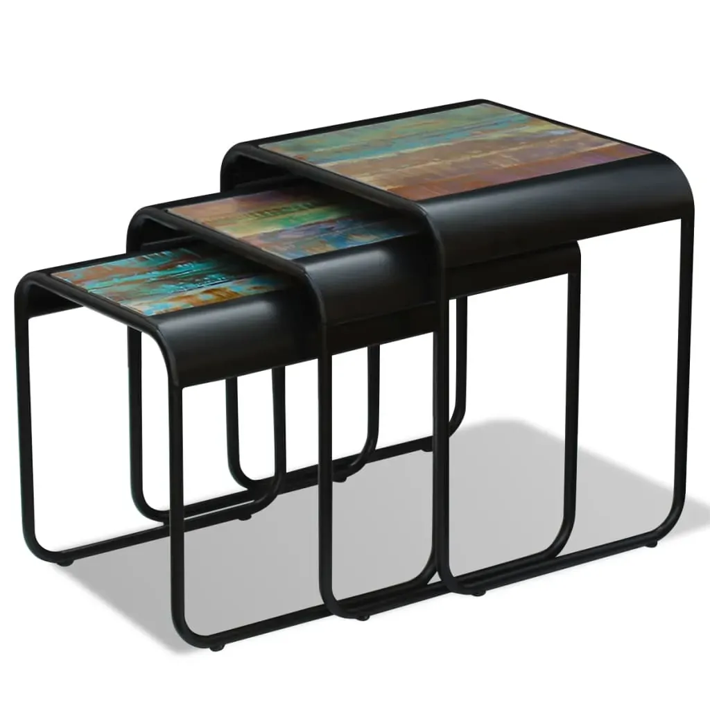 Three Piece Nesting Tables Solid Reclaimed Wood Price
