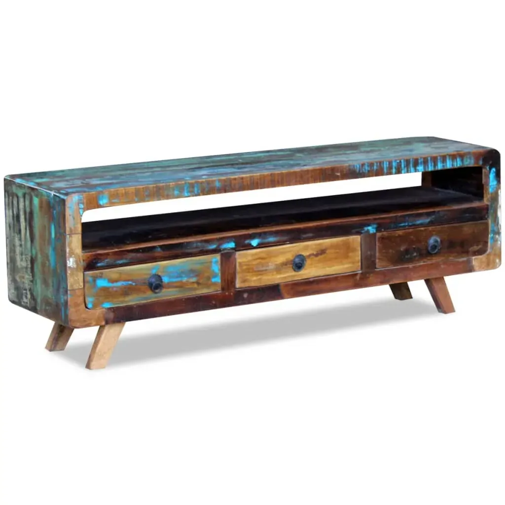 TV Cabinet with 3 Drawers Solid Reclaimed Wood Price