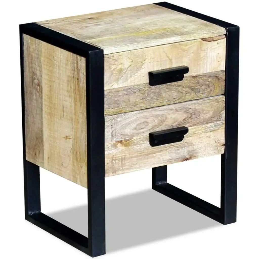 Side Table with 2 Drawers Solid Mango Wood 43x33x51 cm Price