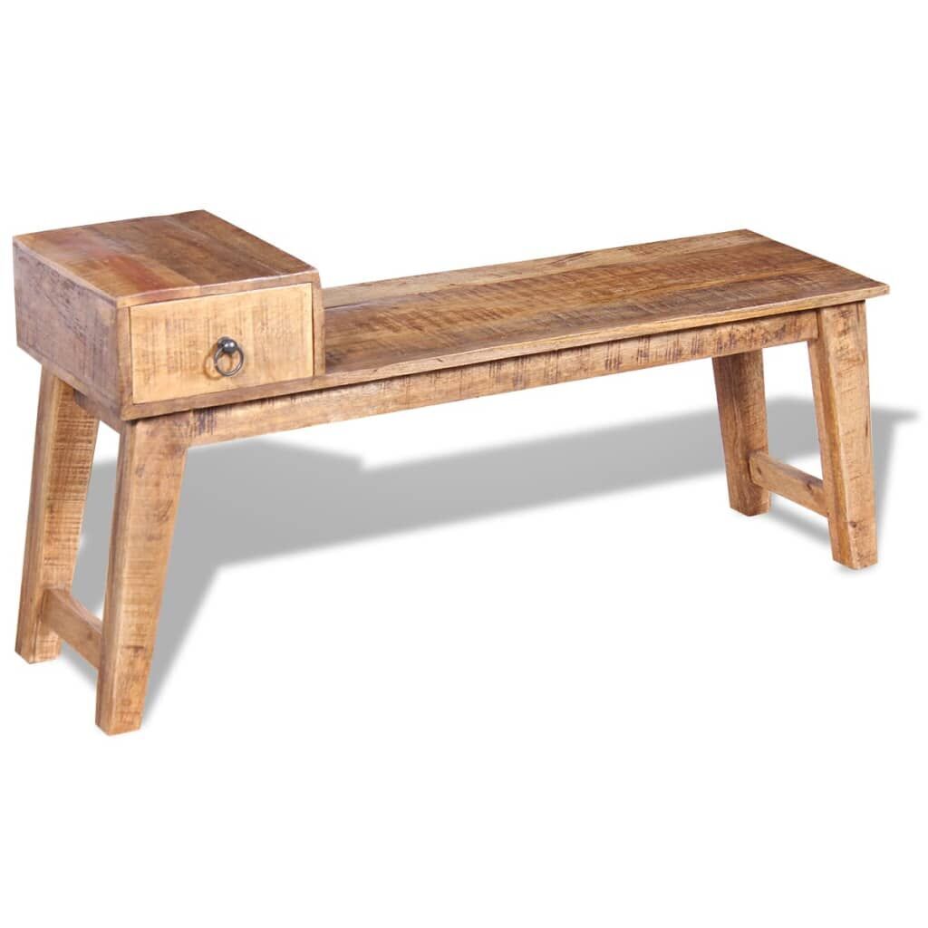 Bench with Drawer Solid Mango Wood 120x36x60 cm Price