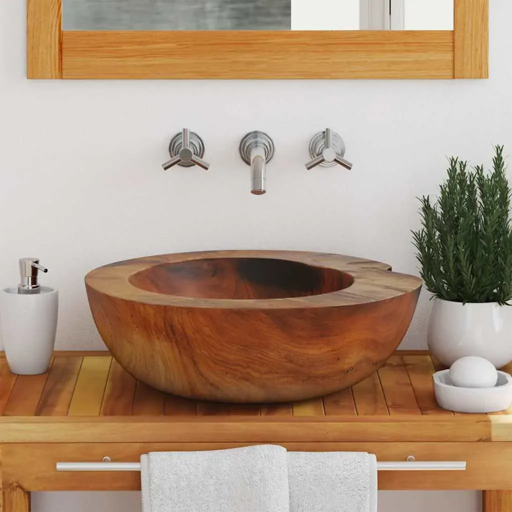 Basin Solid Teak 45 cm Price