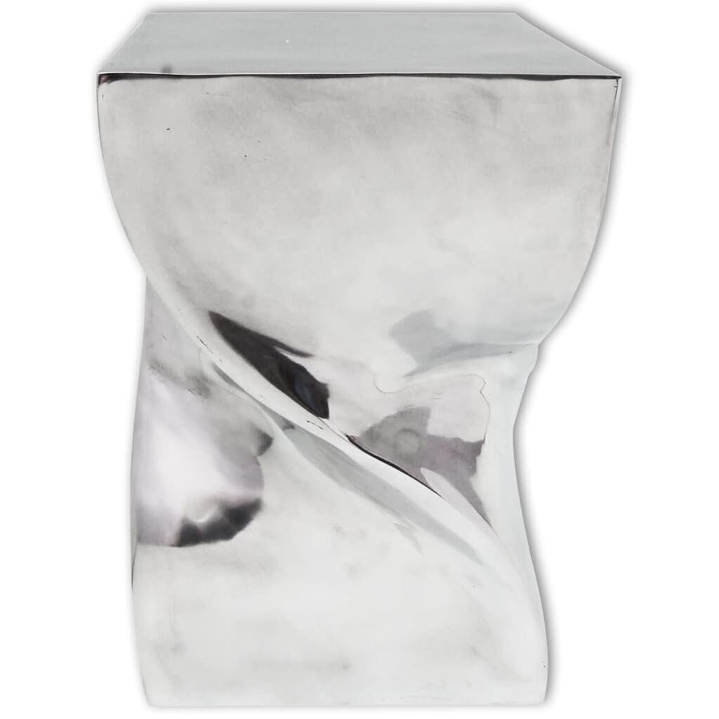 Stool/Side Table Twisted Shape Aluminium Silver Price