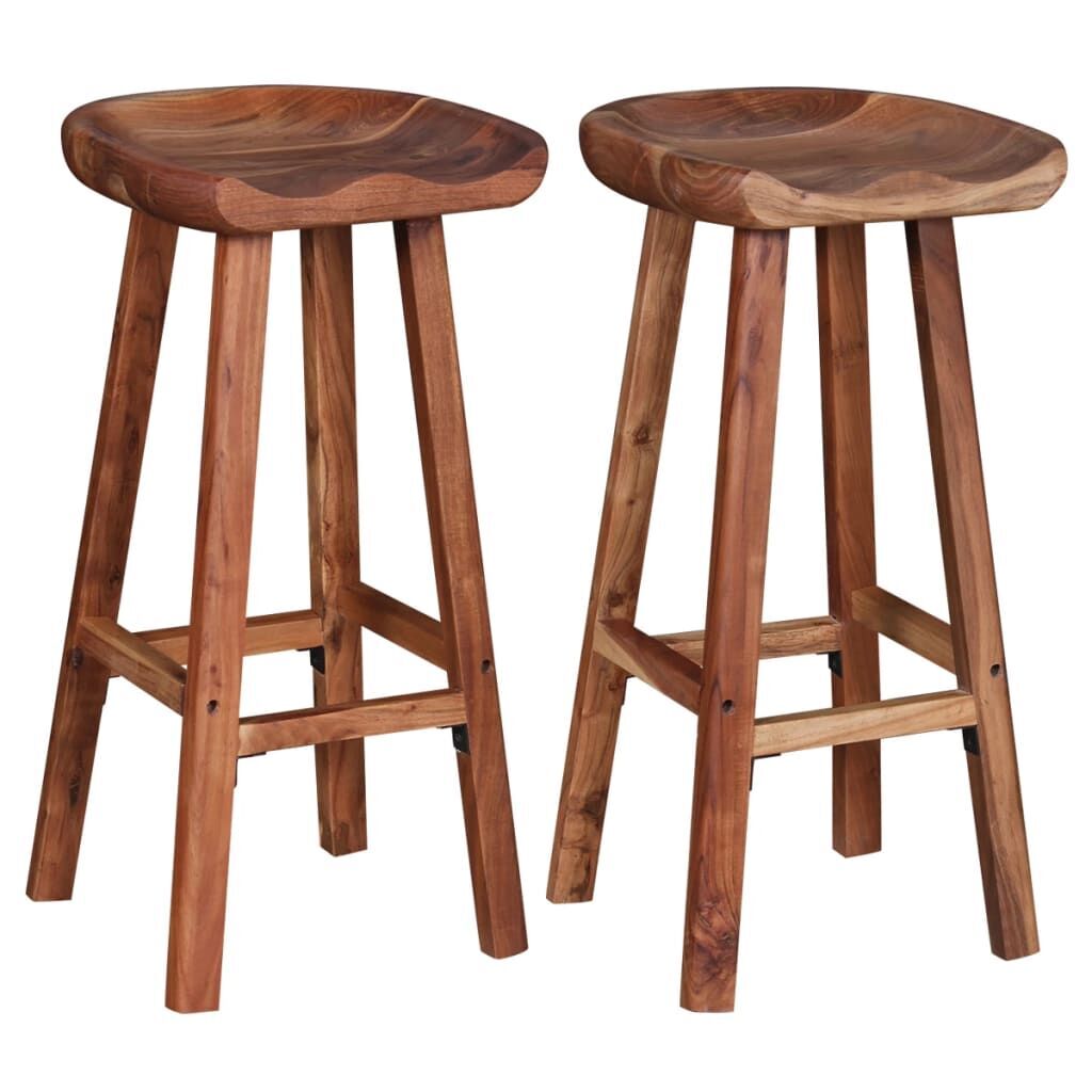 Bar Stools 2 pcs Solid Acacia Wood Price
