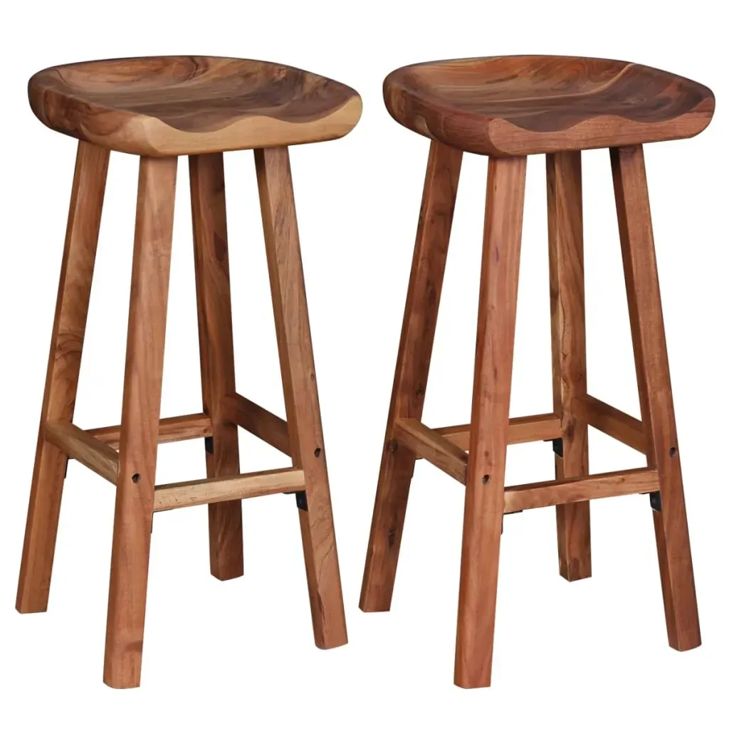 Bar Stools 2 pcs Solid Acacia Wood Price