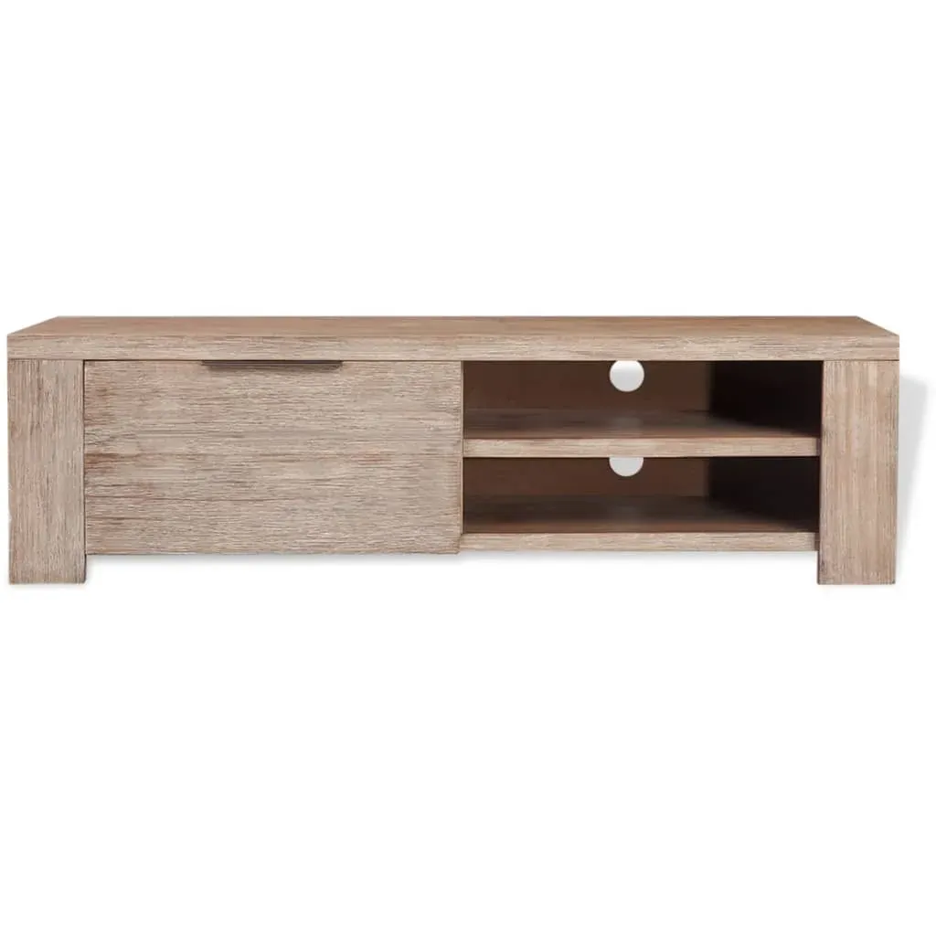 TV Cabinet Solid Brushed Acacia Wood 140x38x40 cm Price