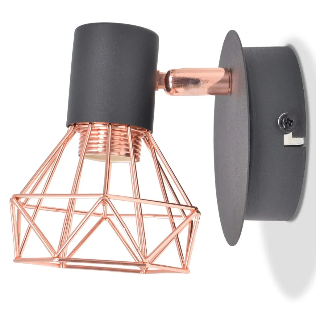 Wall Lamp 2 pcs E14 Black and Copper Price