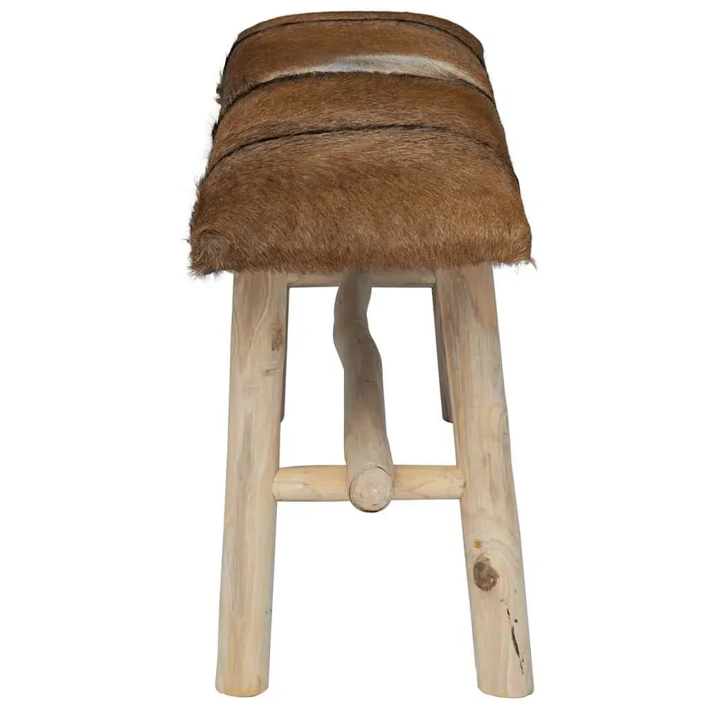 Bench Goatskin Leather Teak Price