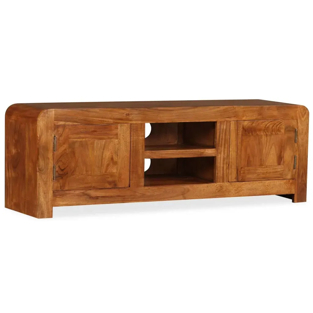 TV Cabinet Solid Wood with Honey Finish 120x30x40 cm Price