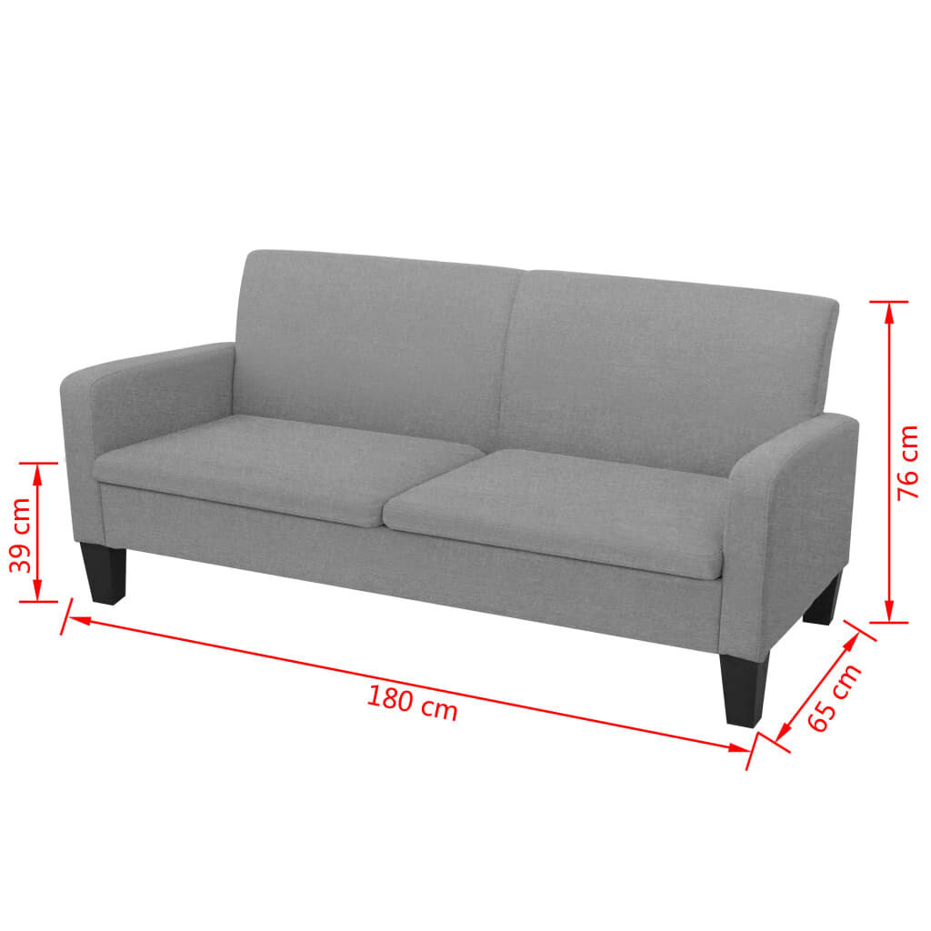 3-Seater Sofa 180x65x76 cm Dark Grey Price