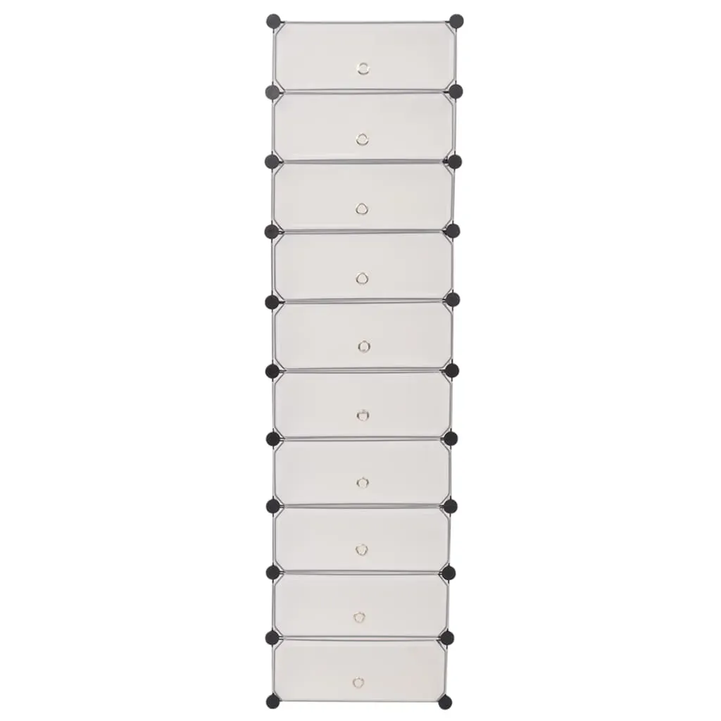 Interlocking Shoe Organiser with 10 Compartments White Price