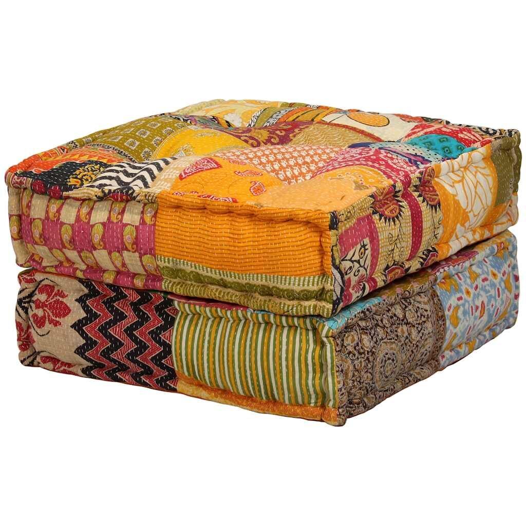 2-Seater Modular Pouffe Patchwork Fabric Price