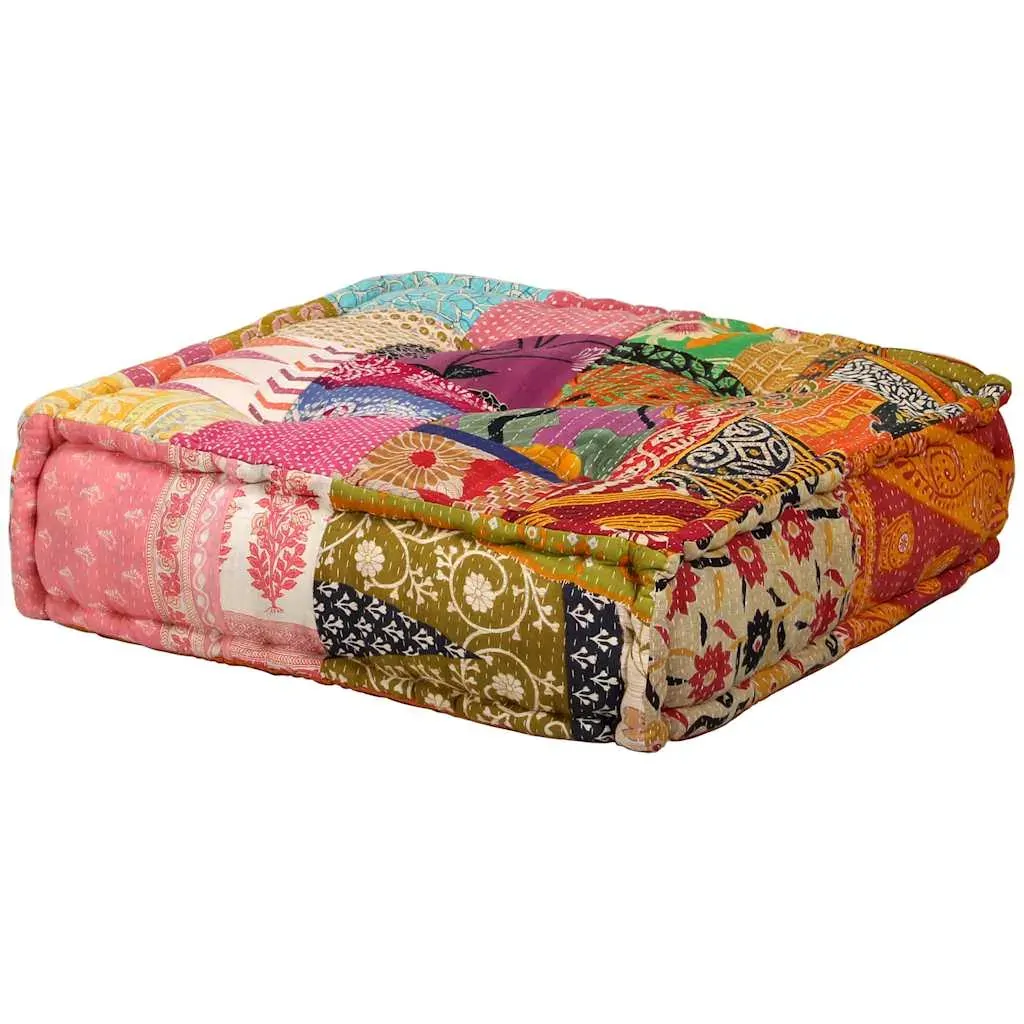 2-Seater Modular Pouffe Patchwork Fabric Price