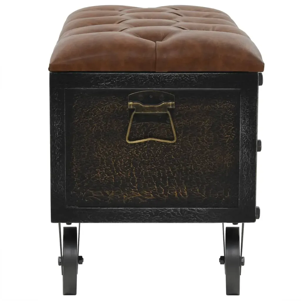 Storage Bench 80.5x41x50 cm Solid Wood and Artificial Leather Price