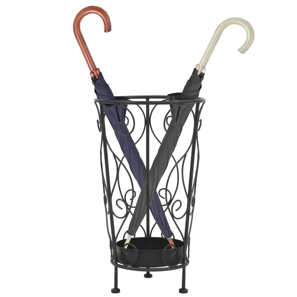 Umbrella Stand Vintage Style Metal 26x46 cm Black Price