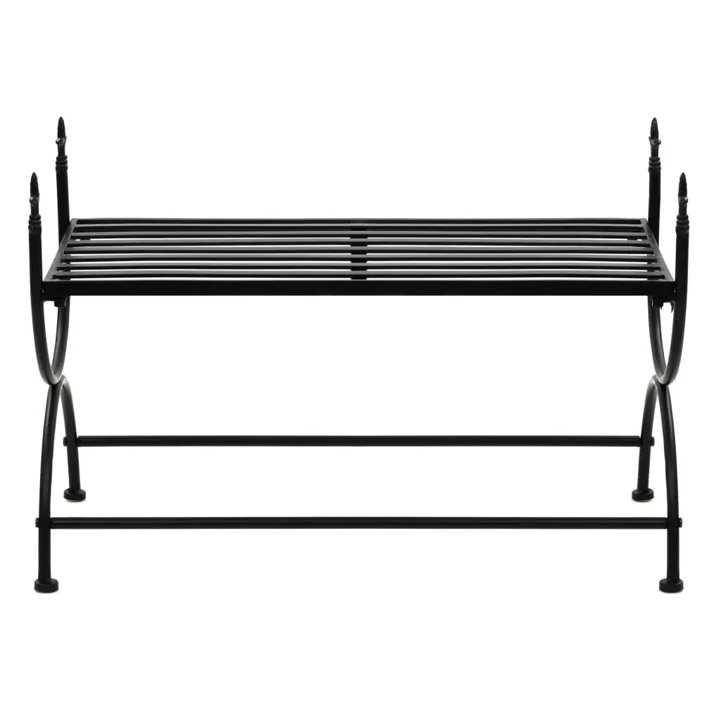 Bench Vintage Style Metal 83x42x55 cm Black Price