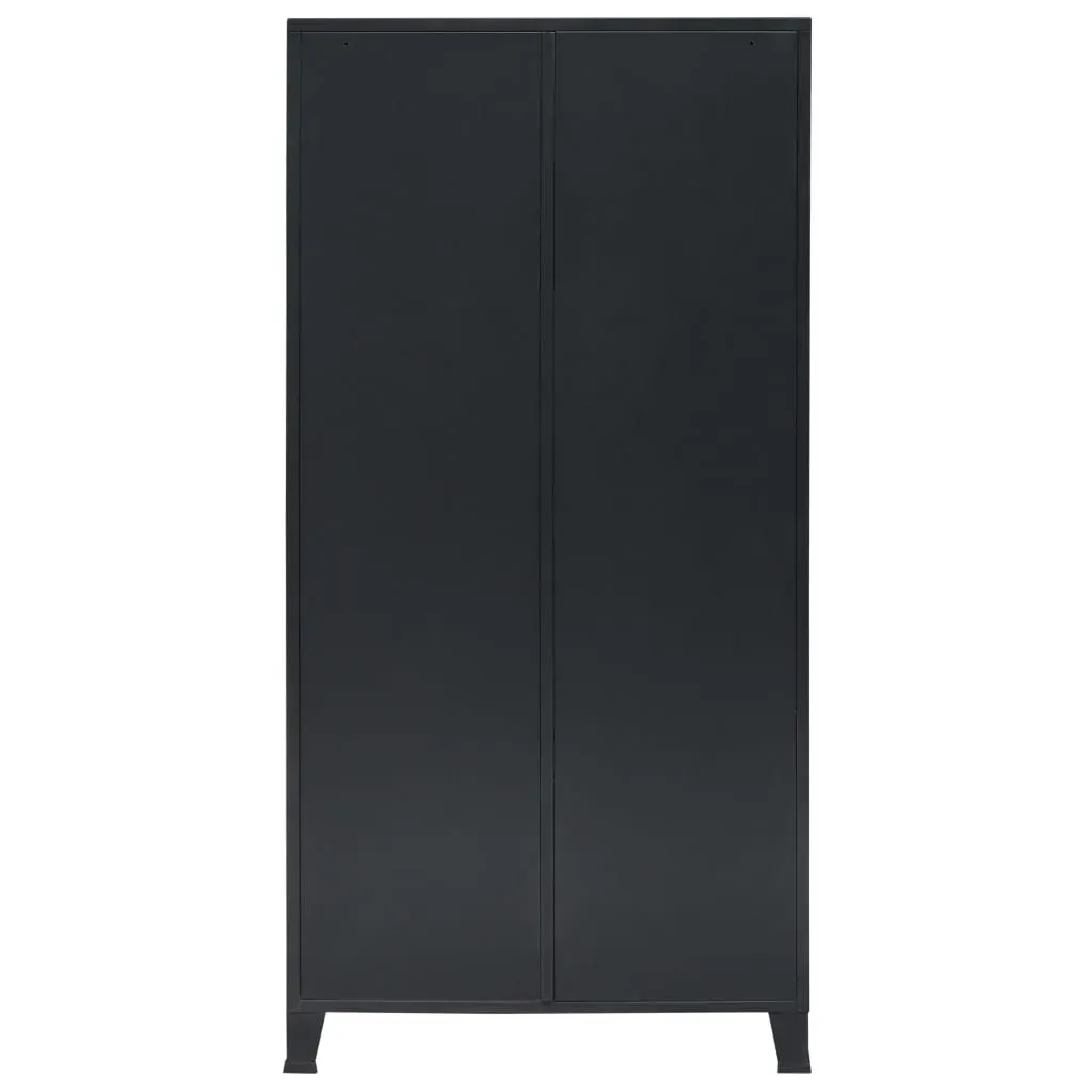 Wardrobe Metal Industrial Style 90x40x180 cm Black Price