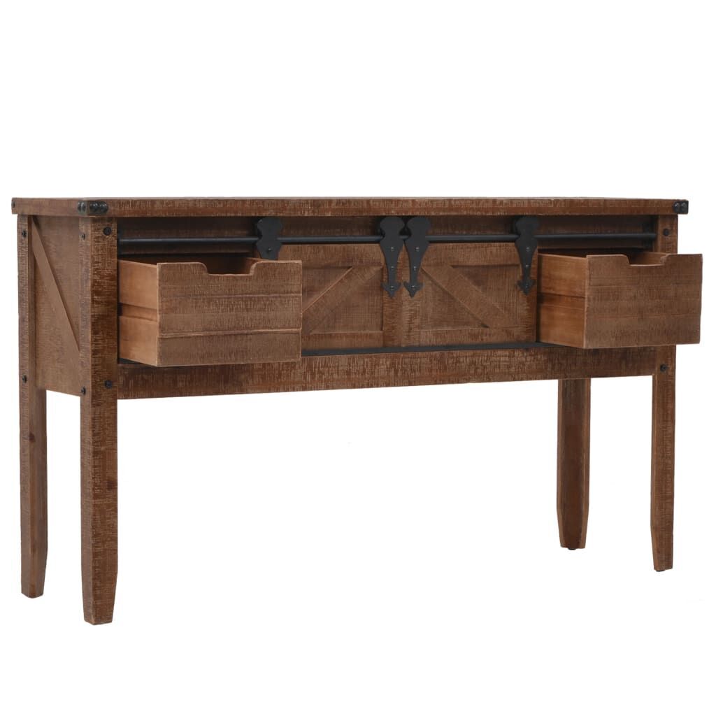 Console Table Solid Fir Wood 131x35.5x75 cm Brown Price
