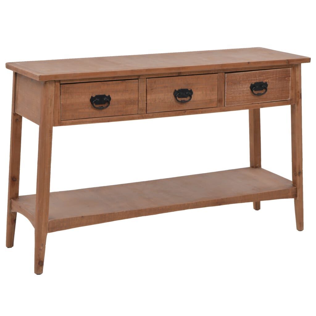 Console Table Solid Fir Wood 126x40x77.5 cm Brown Price