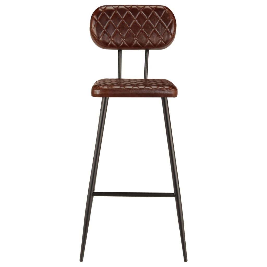 Bar Chairs 2 pcs Brown Real Leather Price