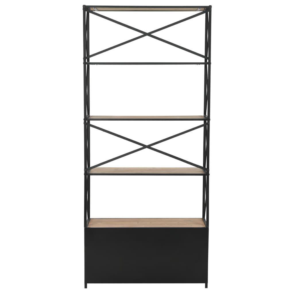 Bookcase Solid Firwood and Steel 80x32.5x180 cm Price