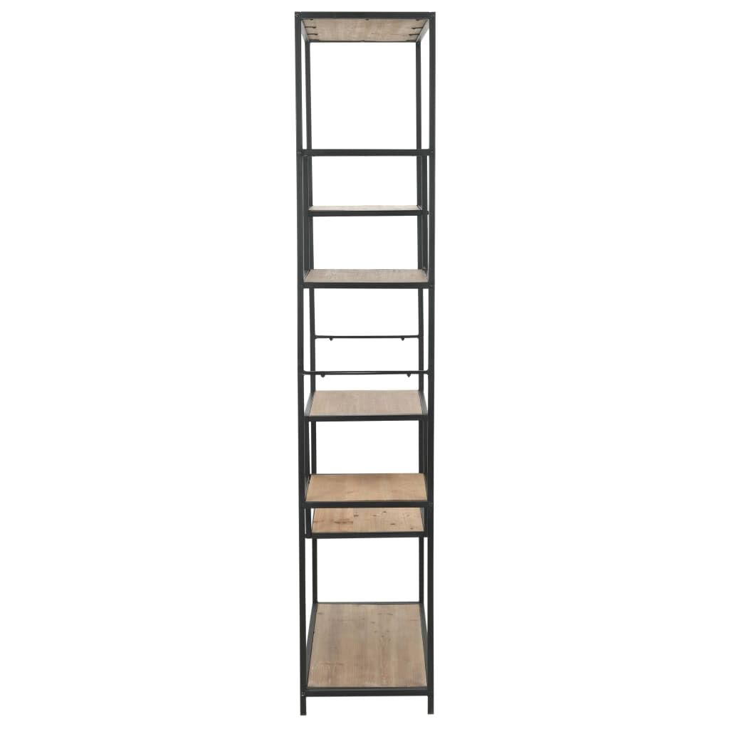 Bookcase Solid Firwood and Steel 90.5x35x180 cm Price