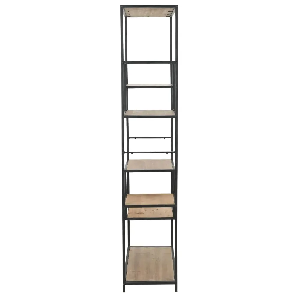 Bookcase Solid Firwood and Steel 90.5x35x180 cm Price