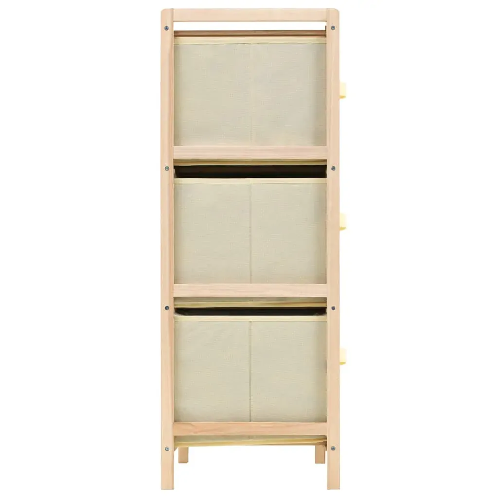 Storage Rack with 6 Fabric Baskets Cedar Wood Beige Price