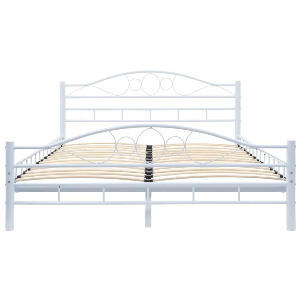Bed Frame without Mattress White Metal 137x187 cm Double Price