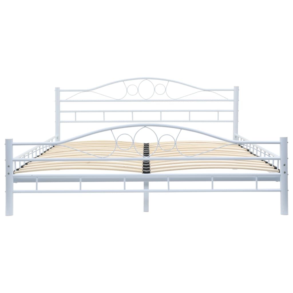 Bed Frame without Mattress White Metal 153x203 cm Queen Price