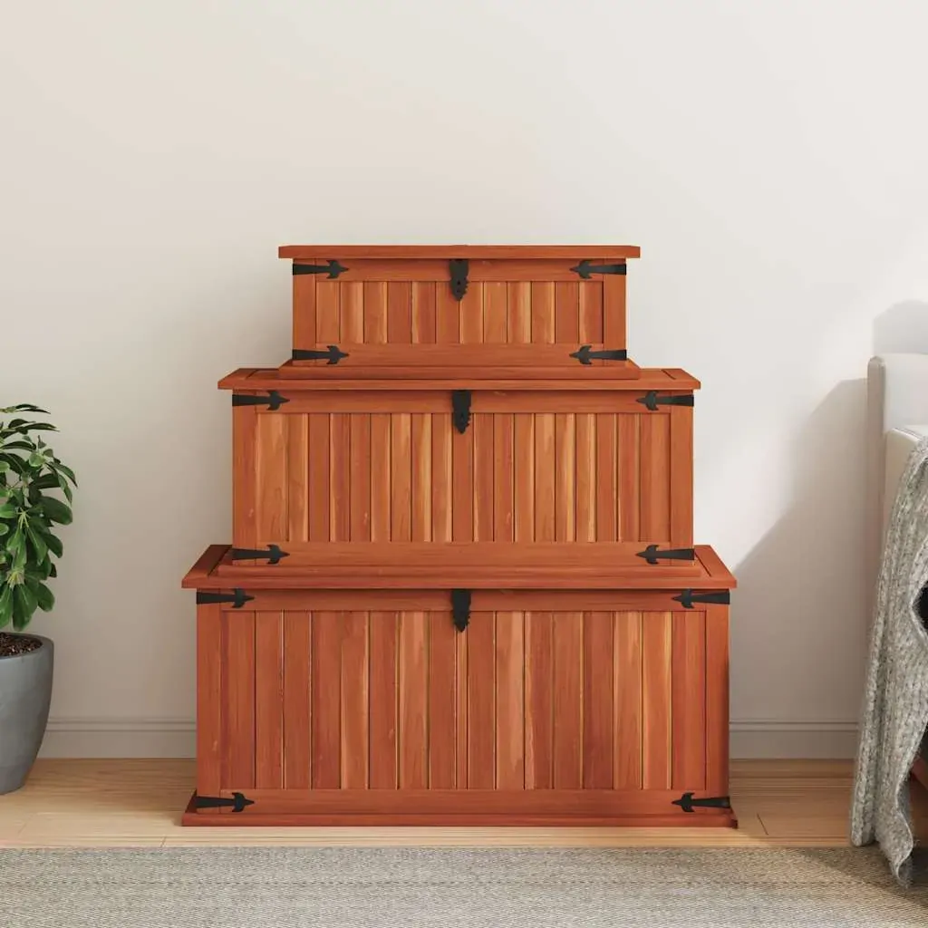 Storage Chests 3 pcs Solid Acacia Wood Price