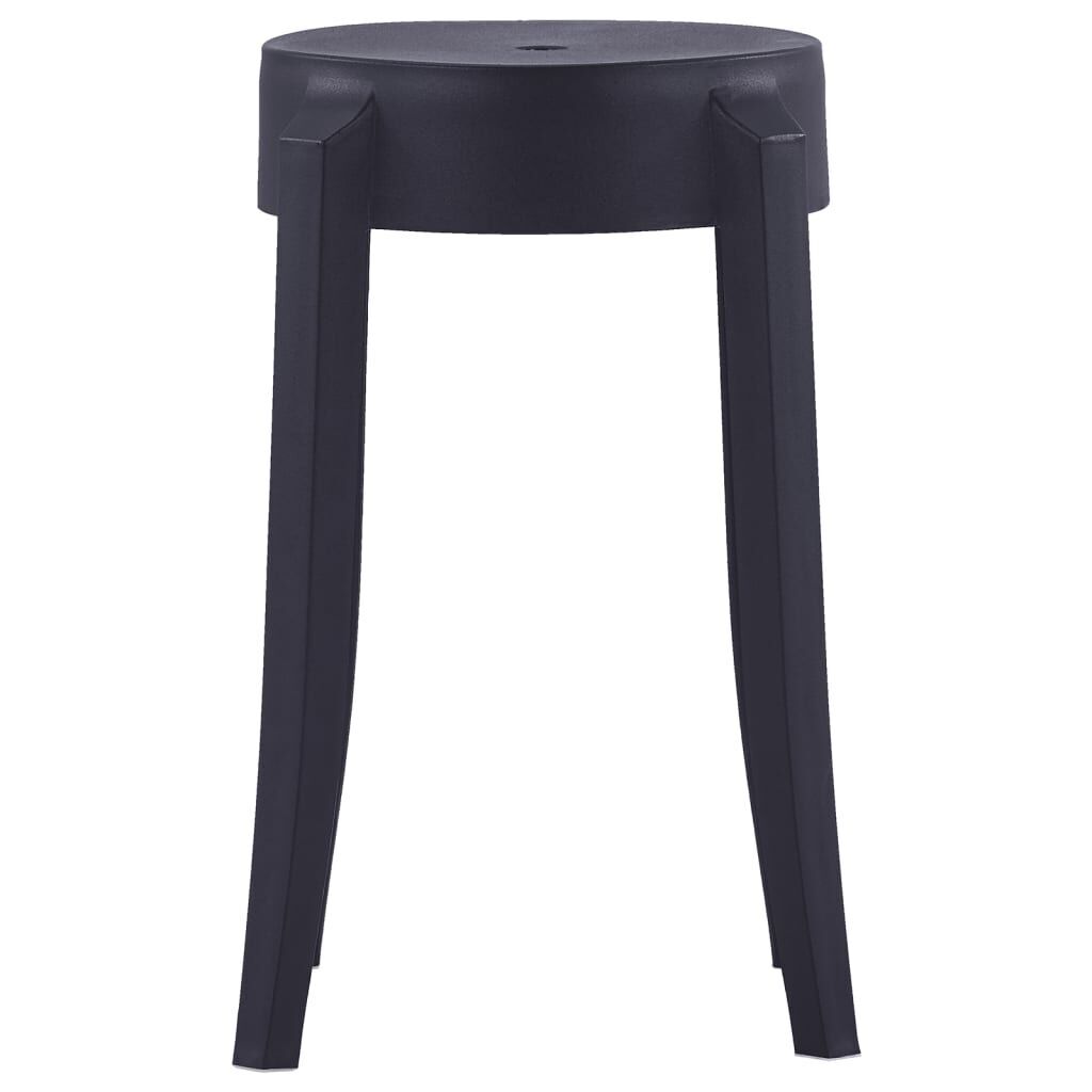 Stackable Stools 4 pcs Black Plastic Price