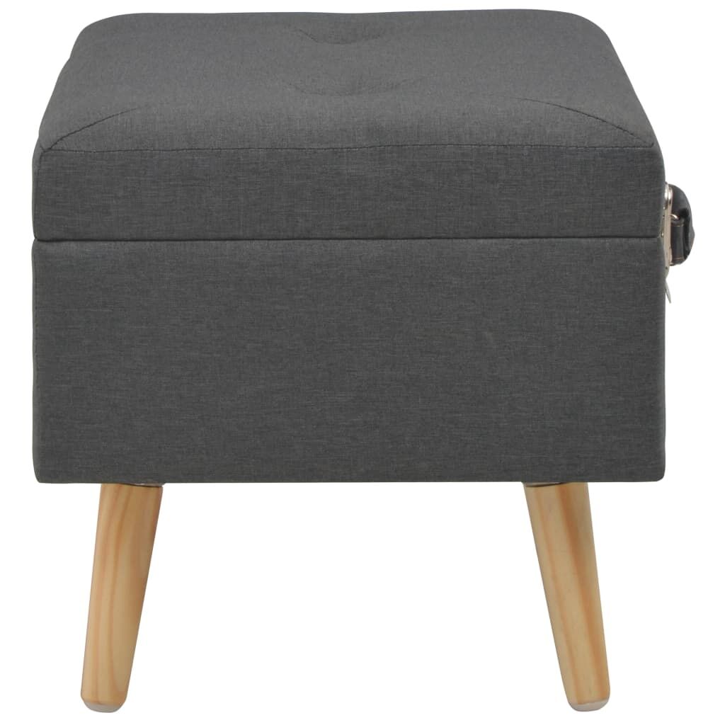 Storage Stool 40 cm Dark Grey Fabric Price